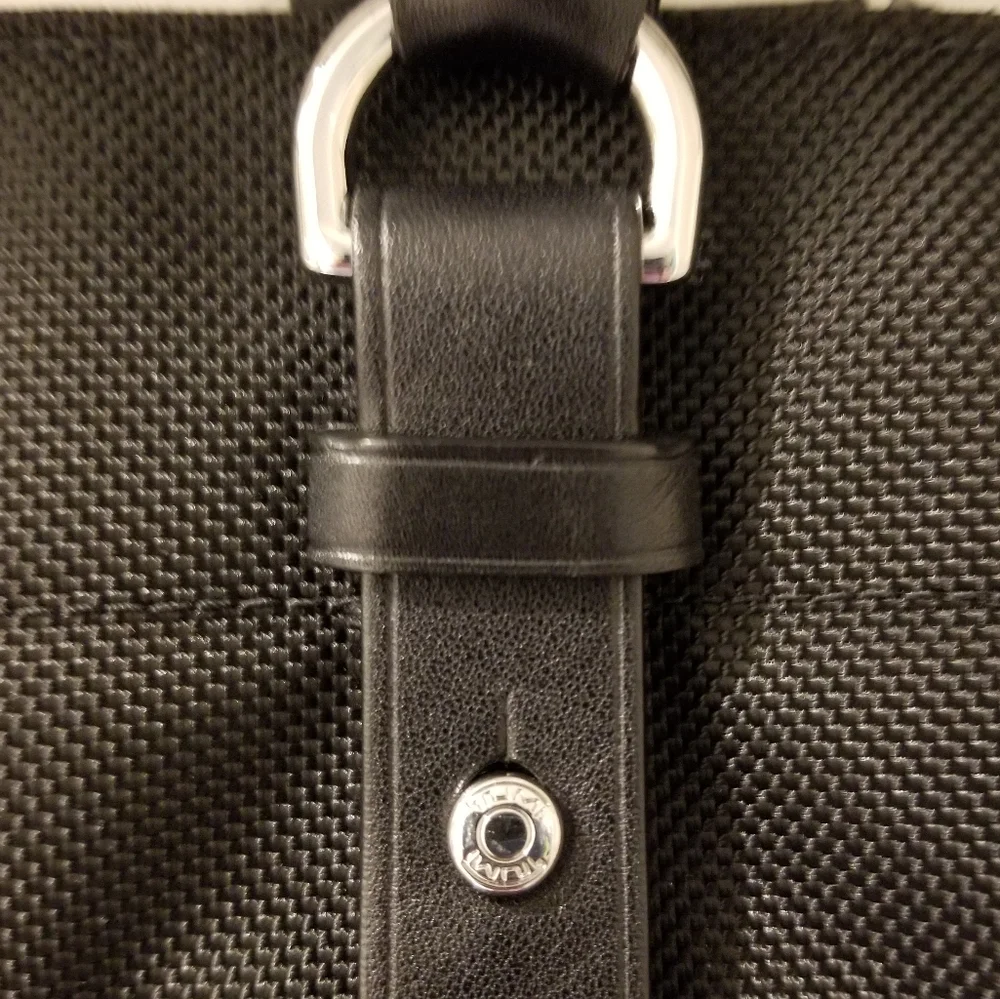 Tumi Black Nylon Tote with Leather Accents
